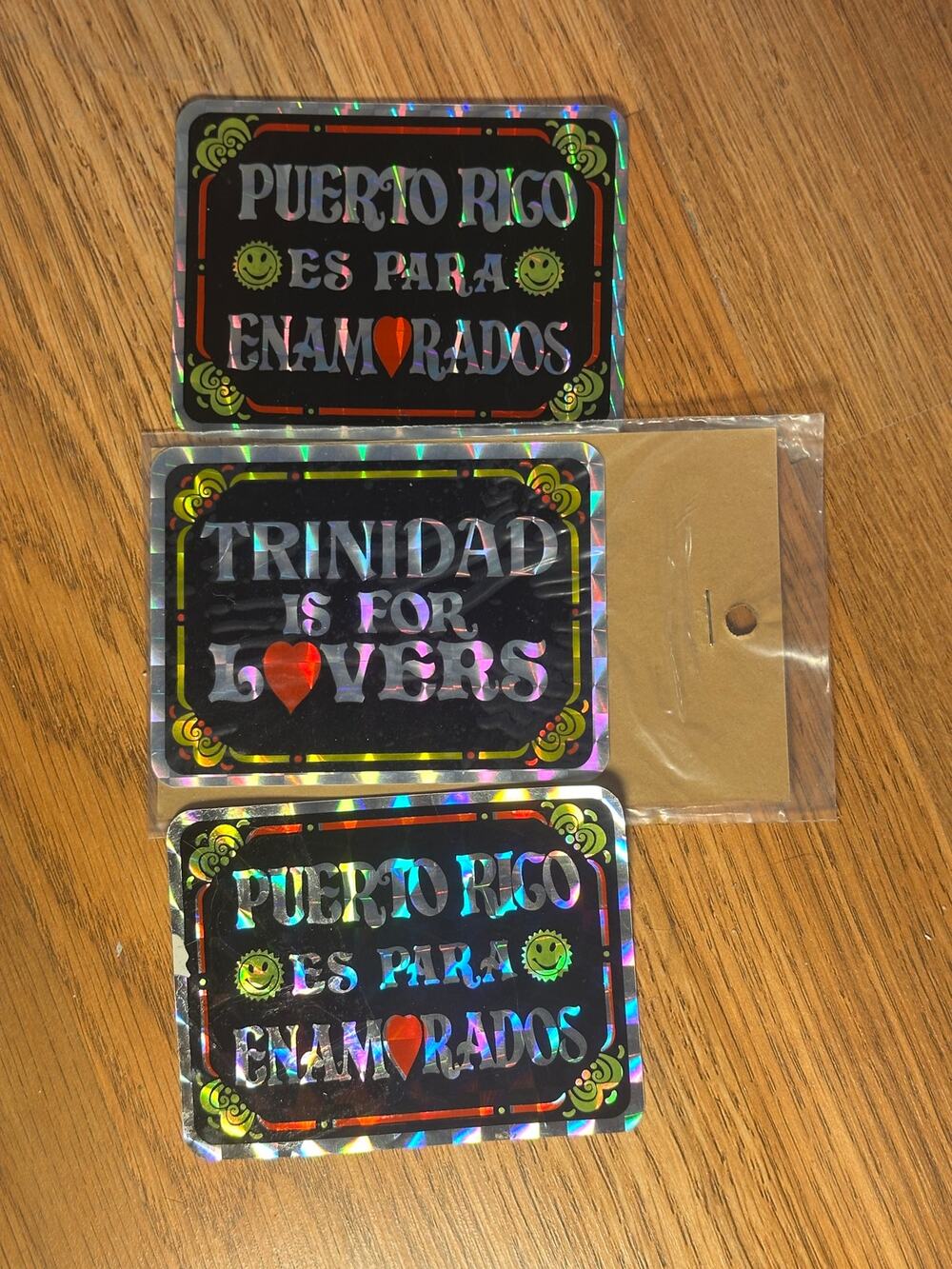 Vintage Holographic Puerto Rico Is For Lovers Prismatic Decal Stickers Lot 3